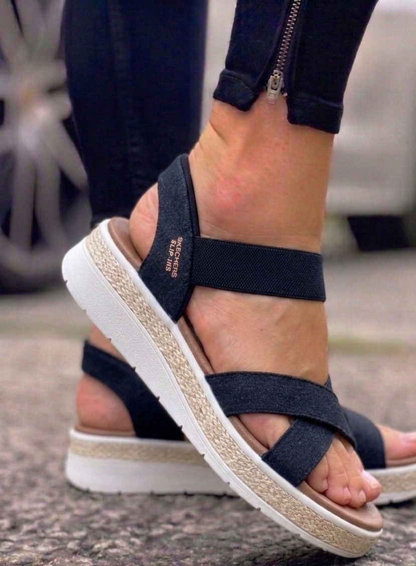 Skechers Slip-ins: BOBS Sun Ray - Bright Take ( 114417/BLK)