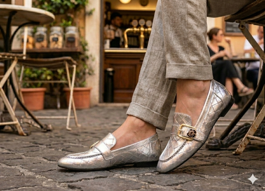 Tutto bene ezüst mokaszin ( 4113_gümüs deri)