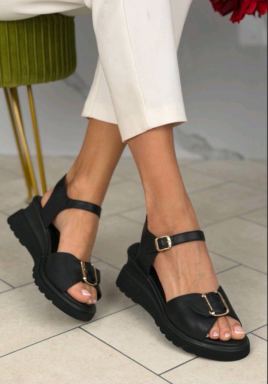 Tutto bene fekete éktalpú szandál (888852/black)