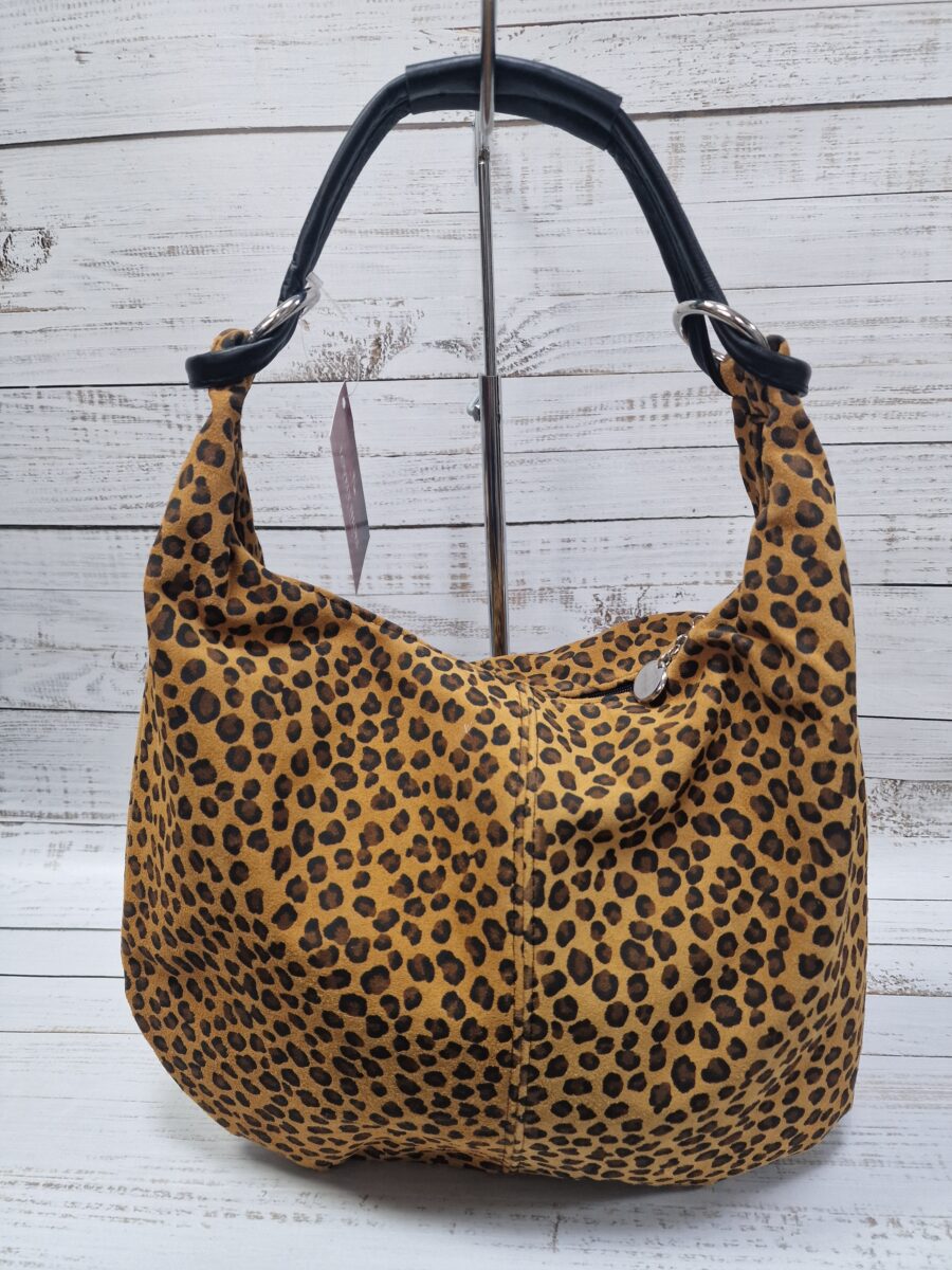 Ocelot mintás világos színű bőr válltáska